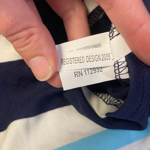 Beach‎ by Exist NWT Blue Striped Anchor Embroidered Shirt Mini Dress Size L - Picture 7 of 9